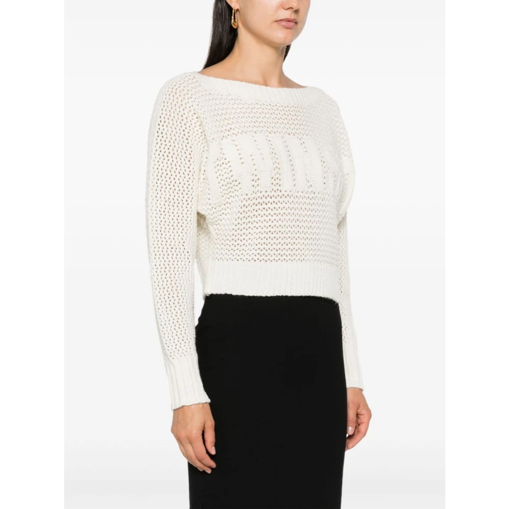 Twinset Witte Wollen Blend Gebreide Trui White Dames