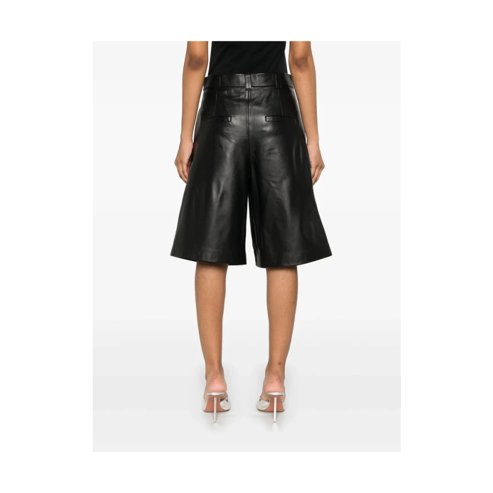 Marella Zwarte Leren Broek Emily R. Stijl Black Dames