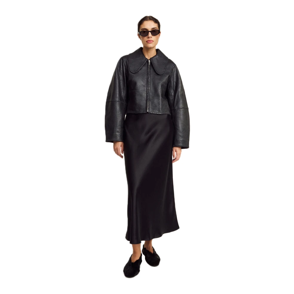 By Malene Birger Minimalistisch Leren Jack By Herenne Birger Black Dames