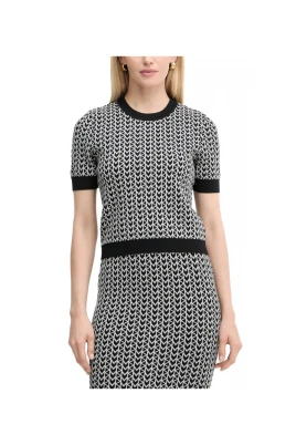 Jacquard SS Crew Top