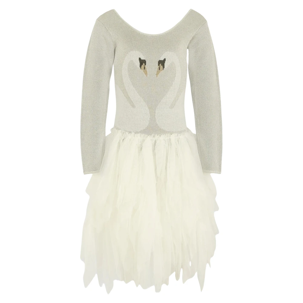 Stella Mccartney , Dresses, Female, Beige, 12 Y, Swan Dress