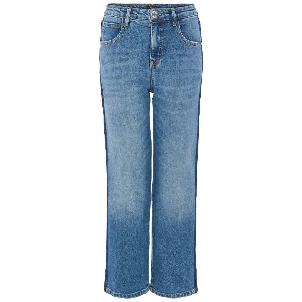 Opus Lani Streep Denim Jeans Blue Dames