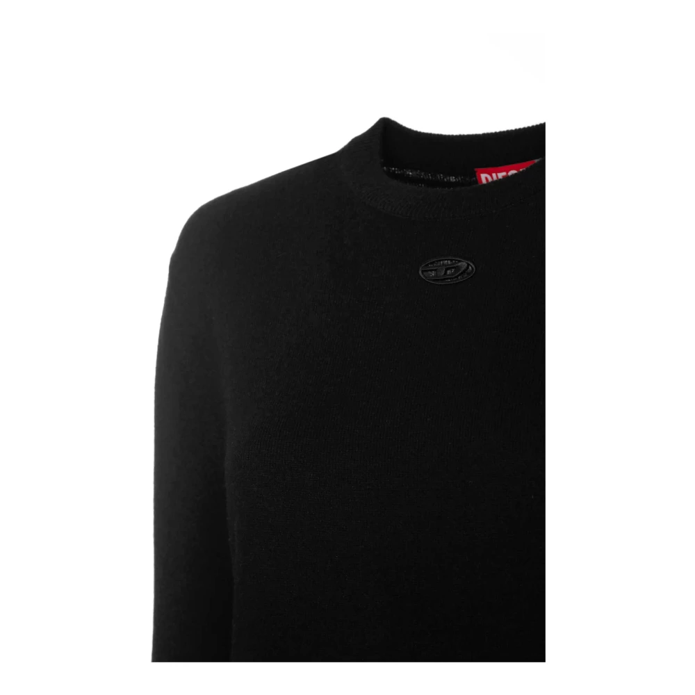 Diesel Gebreide trui met Oval D-logo Black Heren