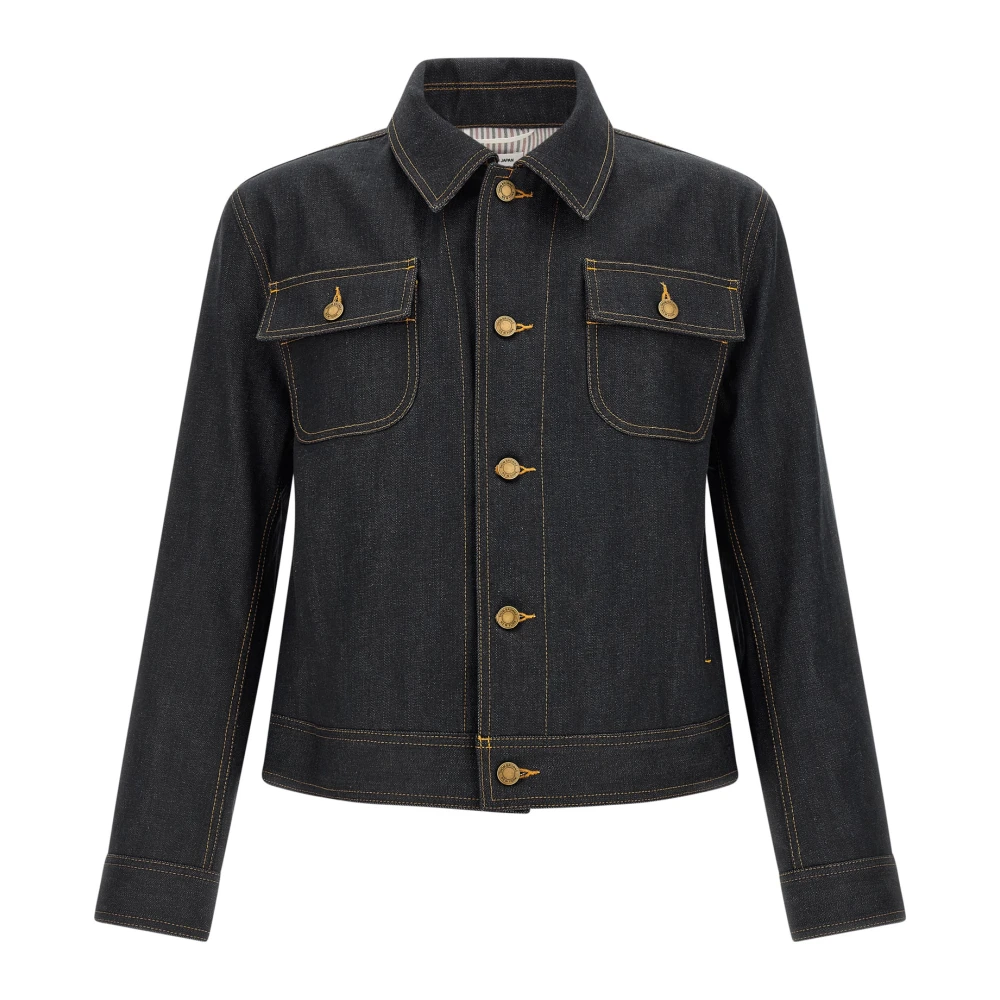 Thom Browne Men's Blue Selvedge Denim Backstrap Utility Jacket