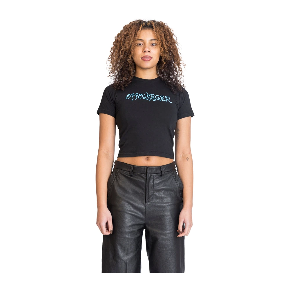 Ottolinger Zwart Logo Puffy T-shirt Black Dames