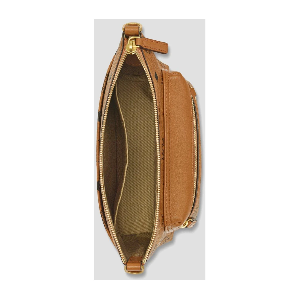 MCM Aren Schoudertas in Visetos Brown Dames