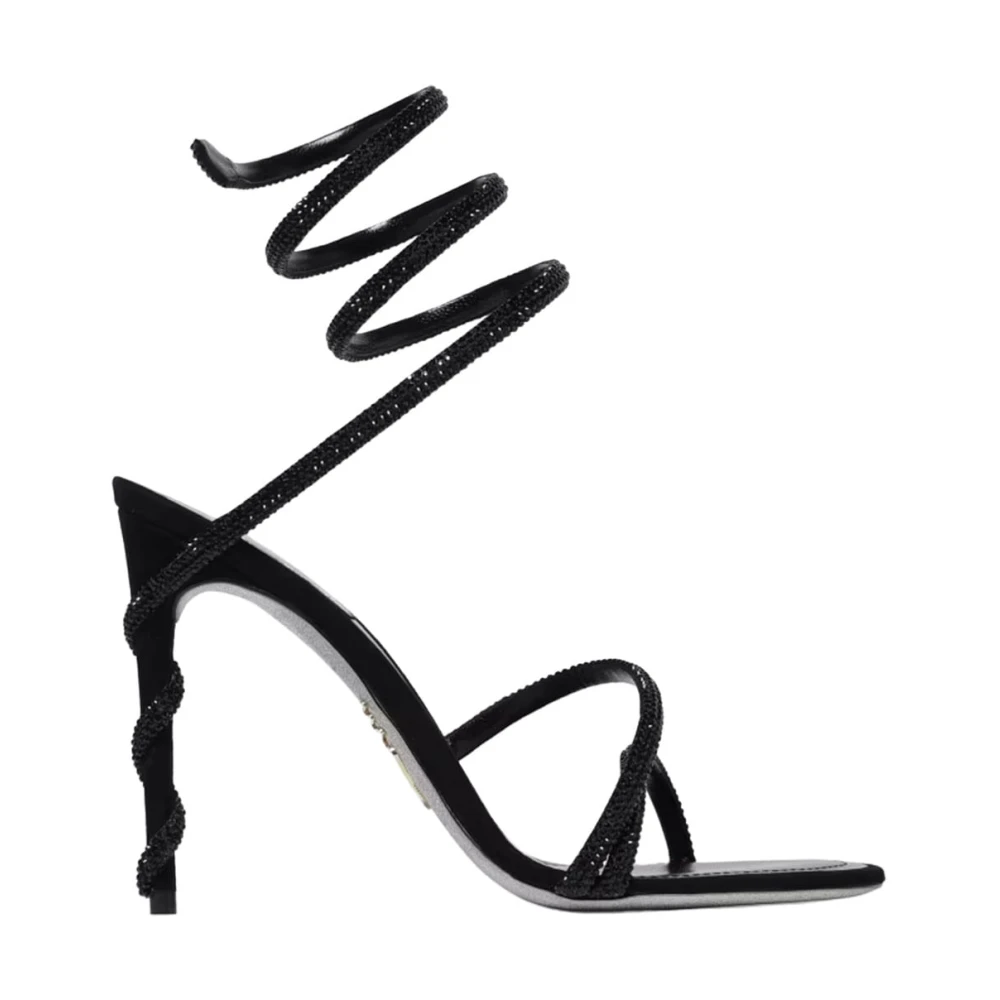 René Caovilla Black High Heel Sandals, Female, 3 Uk, Sandals