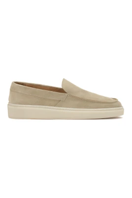 Beige mocka slip-on sneakers för män