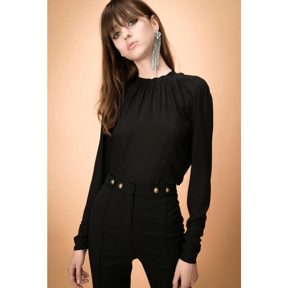 pinko Stijlvolle Crepe de Chine Blouse Black Dames