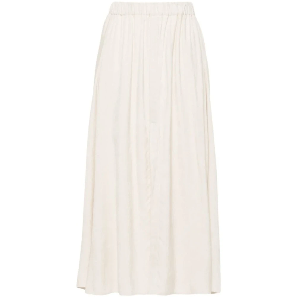 Forte Fluwelen Midi Rok met Voor Split Beige Dames