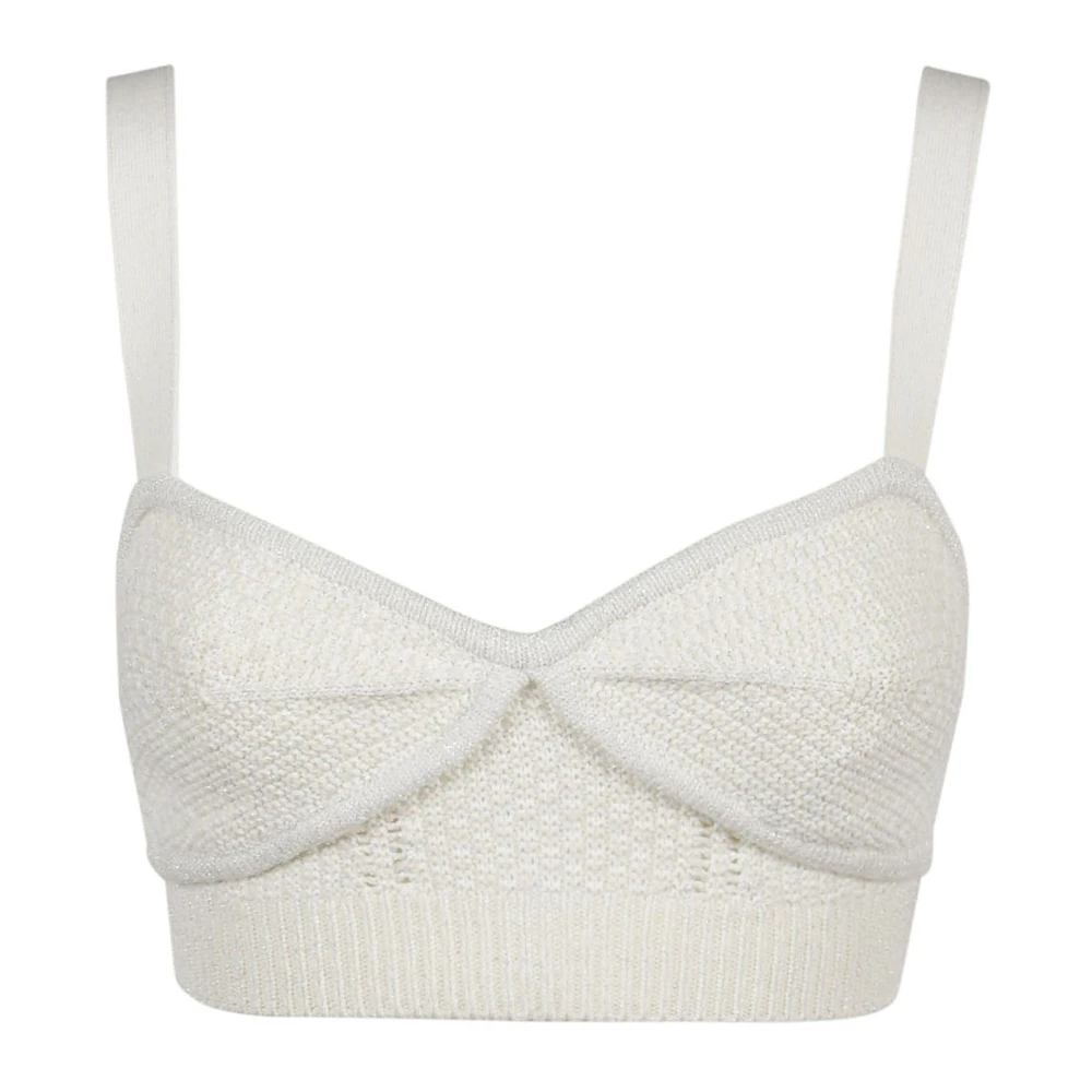Self Portrait Gebreide Bralette Top Beige Dames