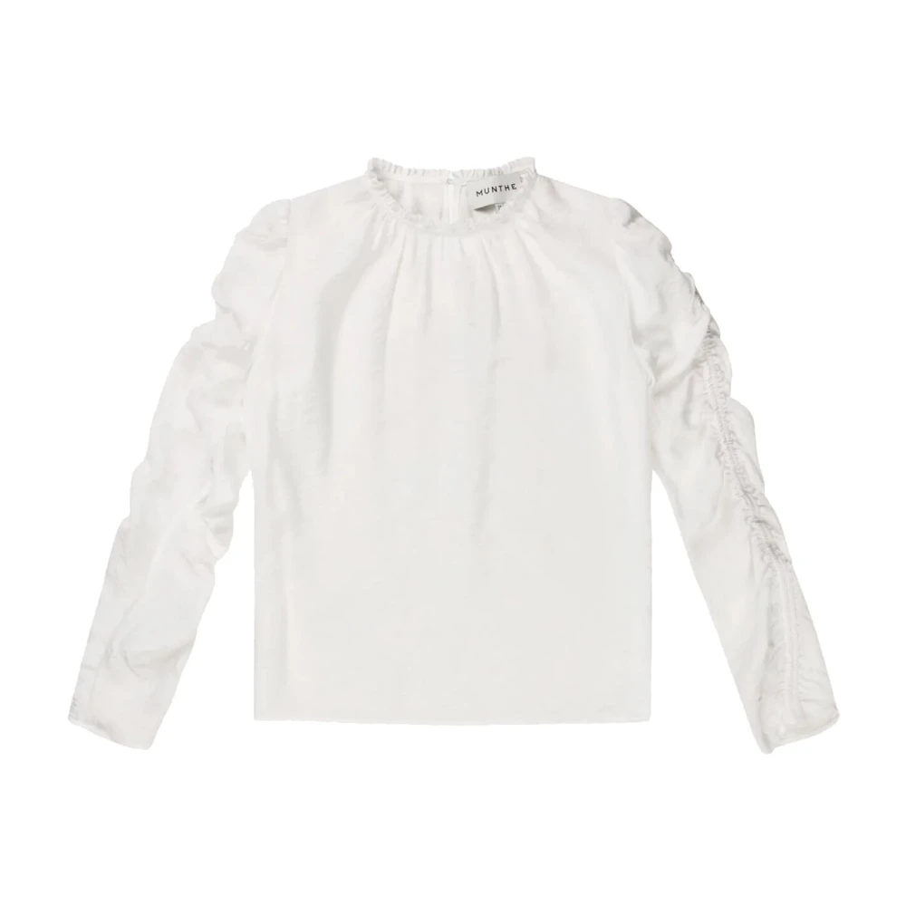 Munthe Elegante Ruche Detail Top Wit White Dames