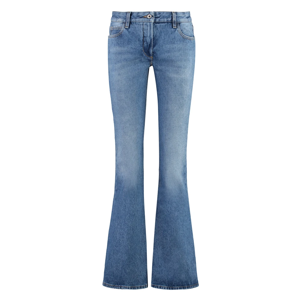 Off White Blue Bootcut Jeans, Female, W26, Slim Flared Jeans