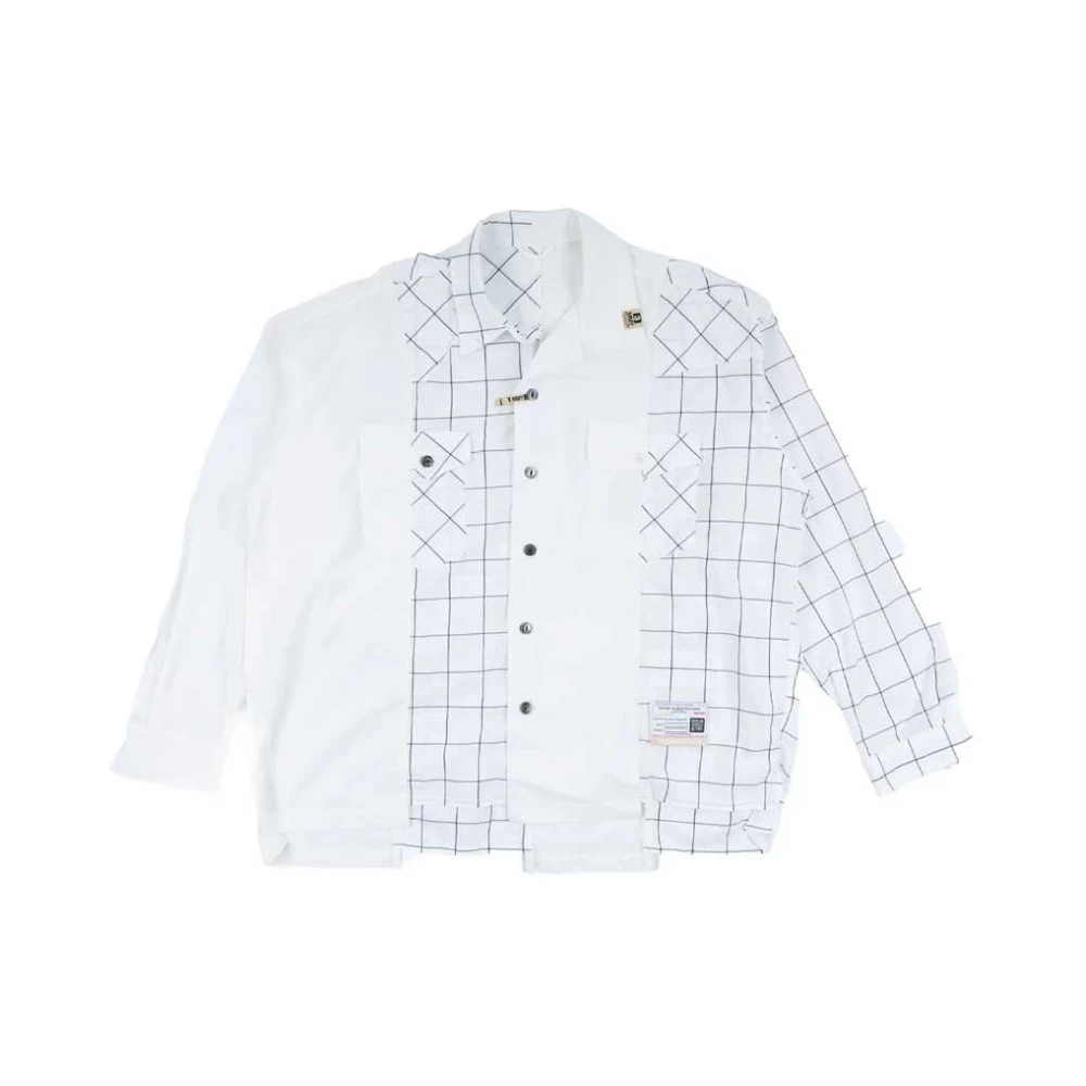 Mihara Yasuhiro Wit Katoenen Combinatie Overhemd White Heren