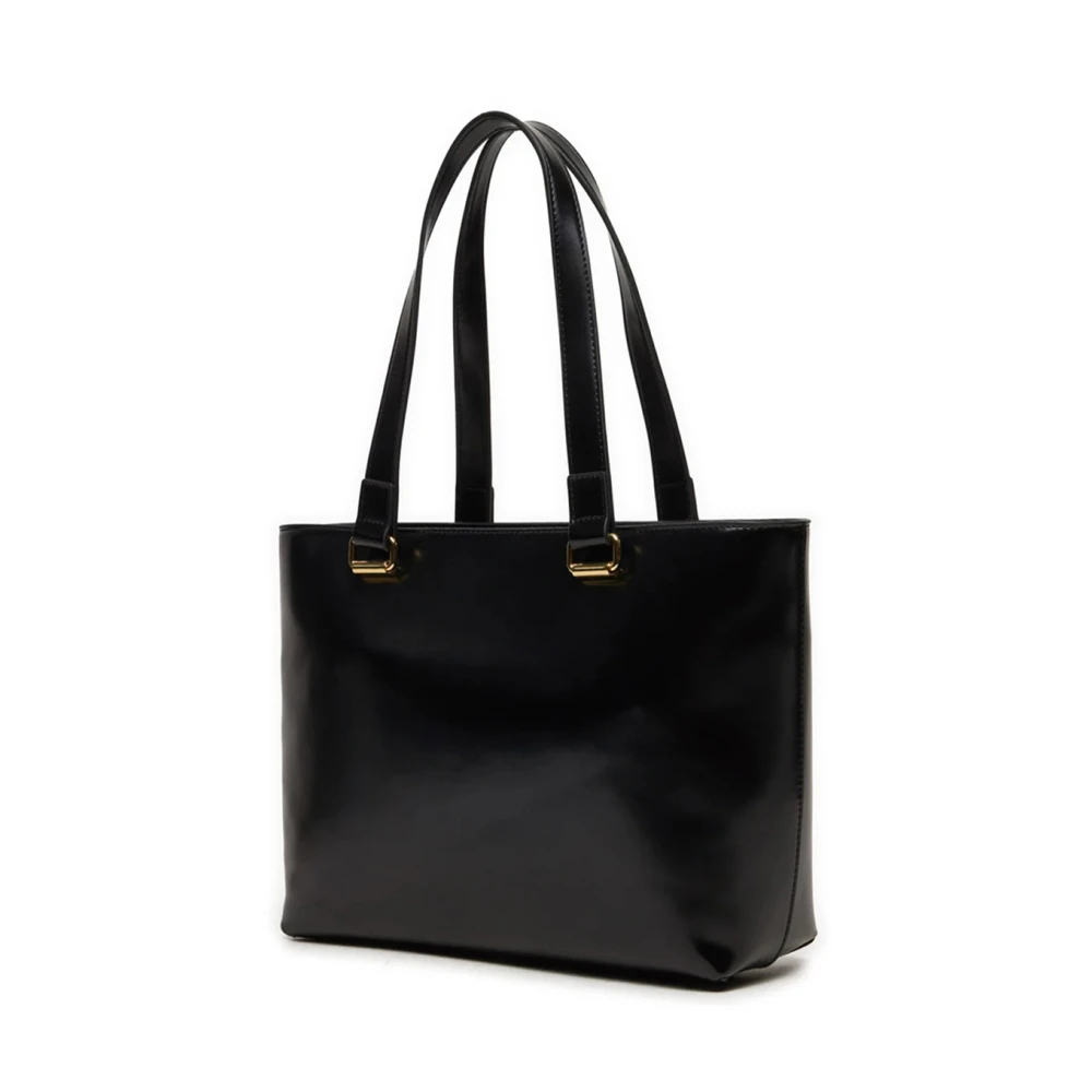 Love Moschino Zwarte Shopper Tas met Ritssluiting Black Dames