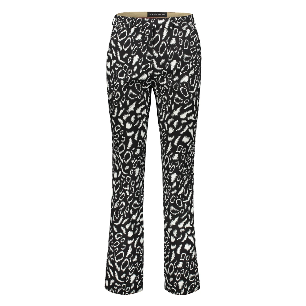 ETRO Jacquard motief viscose broek met zakken Black Dames
