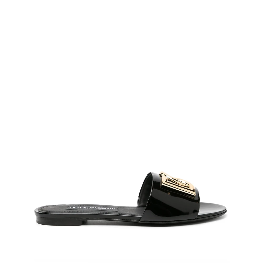 Dolce & Gabbana Women's Black Sliders,, Fashion Slides Sandals Size 3 Uk