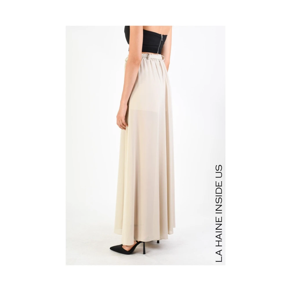 La Haine Inside Us Elegante Palazzo Broek Beige Dames