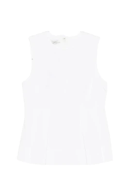 Cotton-Blend Pleated Paneled Top