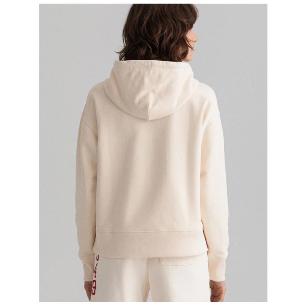 Gant Tone-on-Tone Logo Hoodie Beige Dames