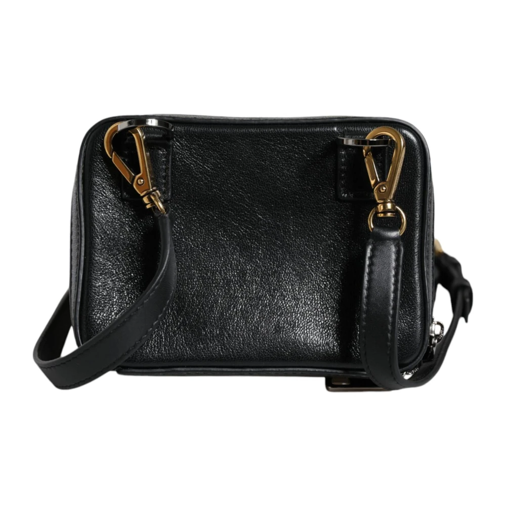Dolce & Gabbana Zwarte leren LED Crossbody tas Black Dames