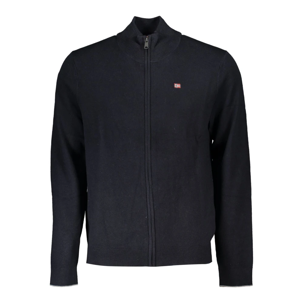 Napapijri Zwarte cardigan met lange mouwen en rits Black Heren