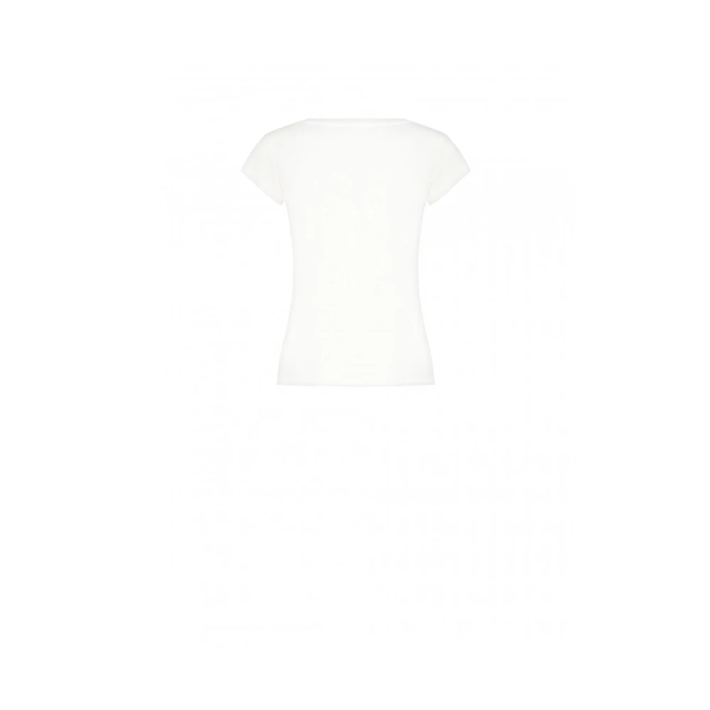 RINASCIMENTO Kerststrik Strass Viscose Blend T-shirt White Dames