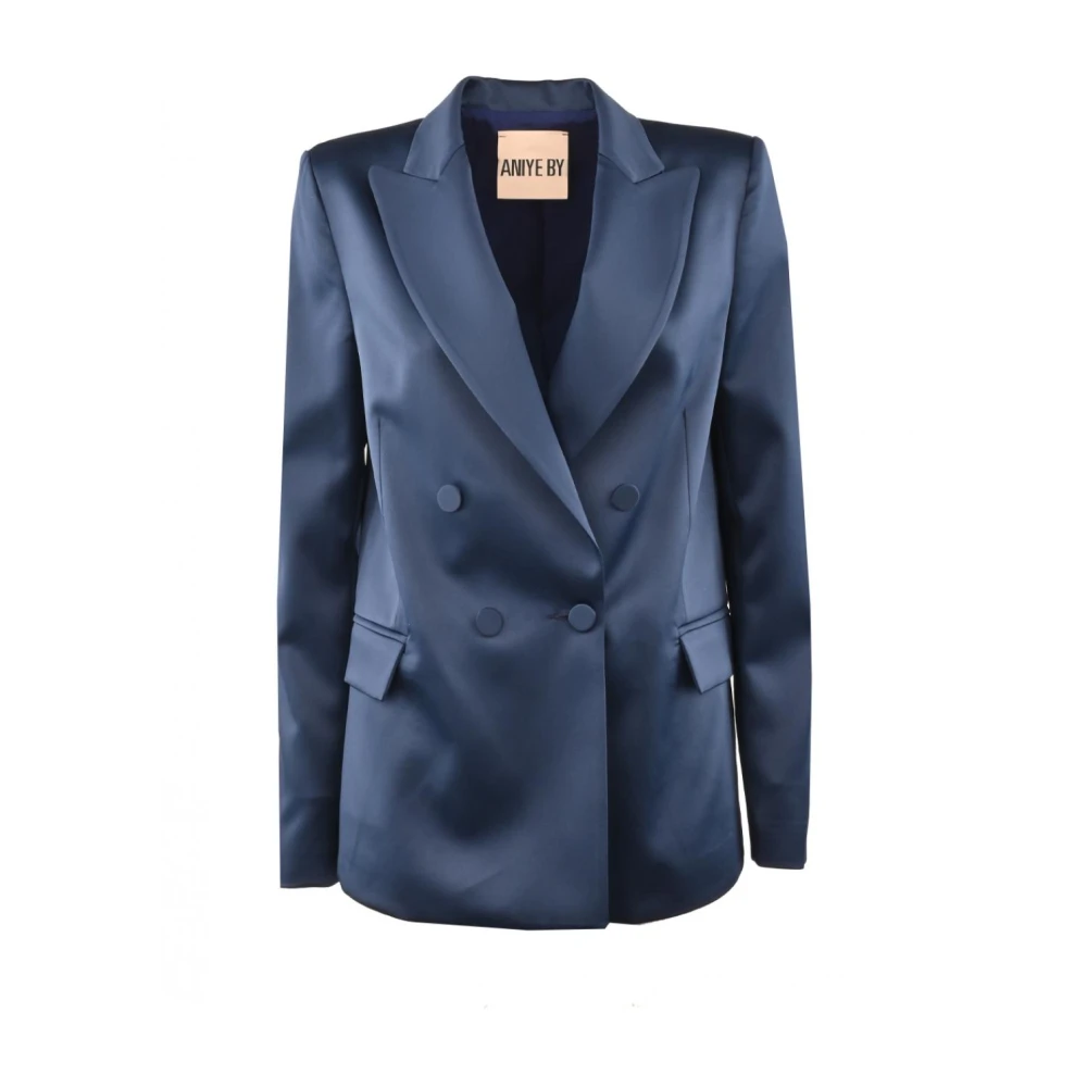 Aniye By Elegante Polyester Blazer met Revers Blue Dames