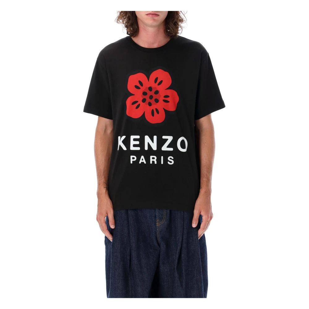 Kenzo Zwarte Boke Bloemen Grafische T-Shirt Black Heren