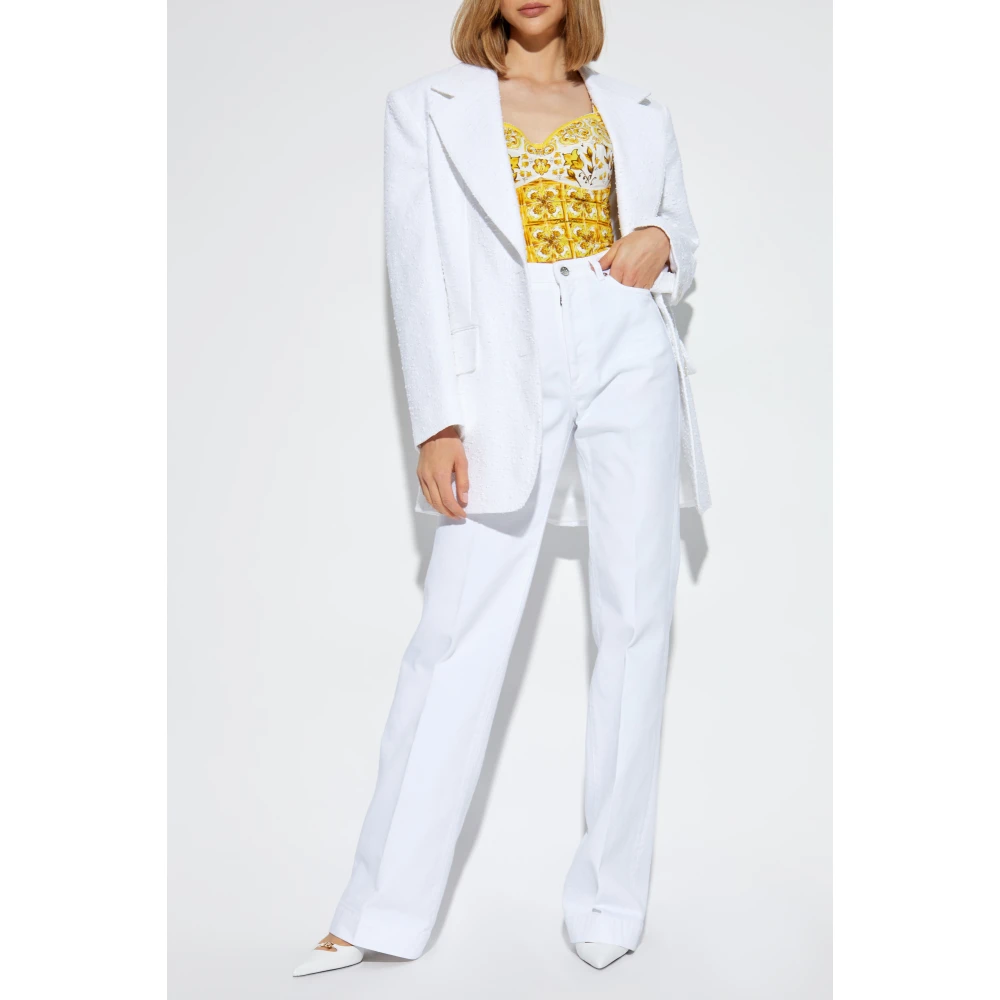 Dolce & Gabbana Top met 'Majolika' print Yellow Dames