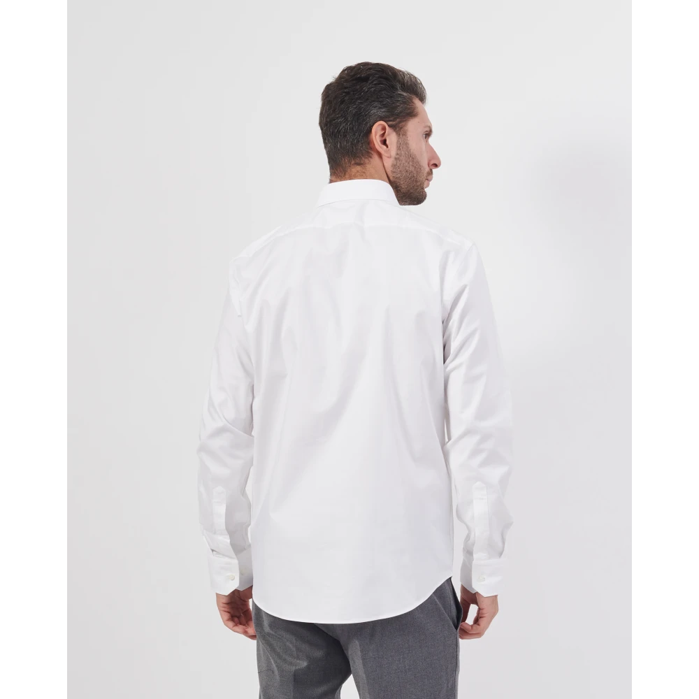 Hugo Boss Wit katoenen overhemd met lange mouwen White Heren