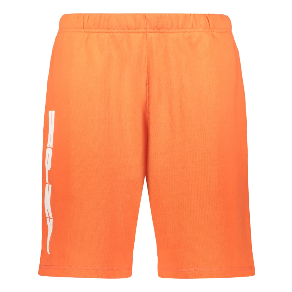 Heron Preston Geëmbosseerd Logo Katoenen Bermuda Shorts Orange Heren