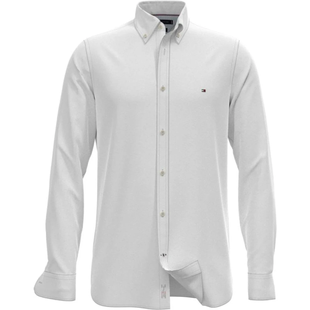Tommy Hilfiger Men's White Formal Shirts,, Knitted Sf Shirt Large