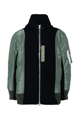 Hooded Bicolour Sweatshirt Jacket