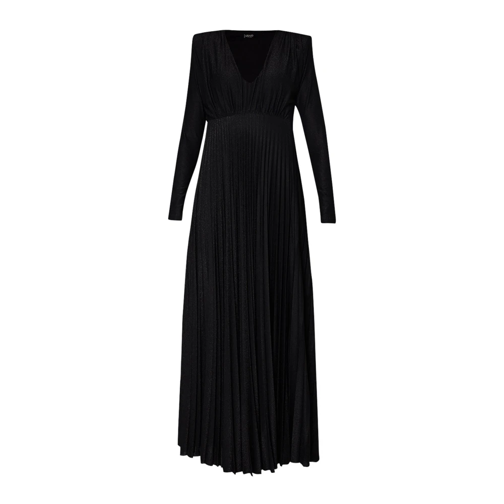 Liu Jo Zwarte V-hals ceremoniejurk met lurex Black Dames