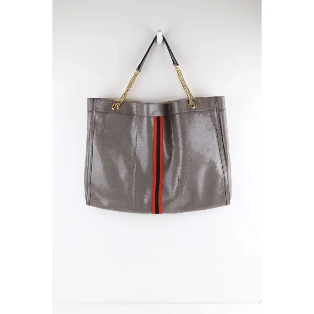 Gucci Vintage Pre-owned Leather gucci-bags Gray Dames