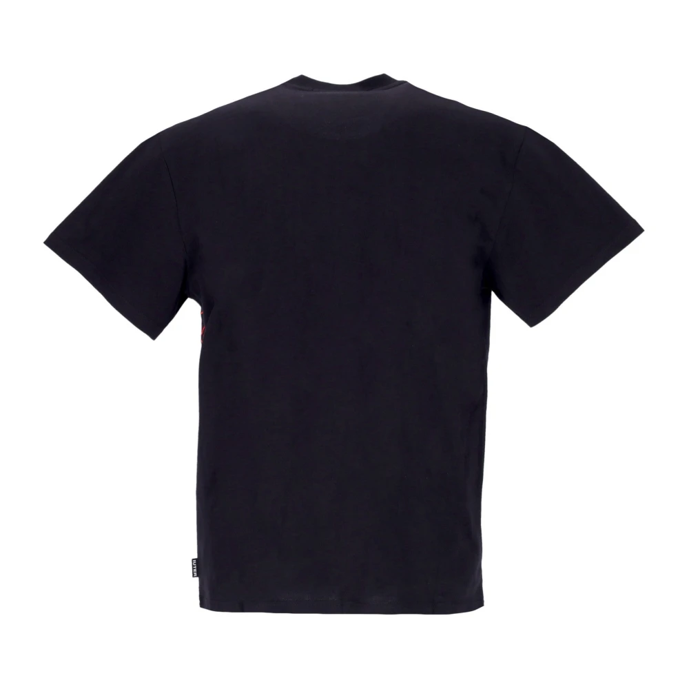 Iuter Skull Tee Zwart Rood Korte Mouw Black Heren