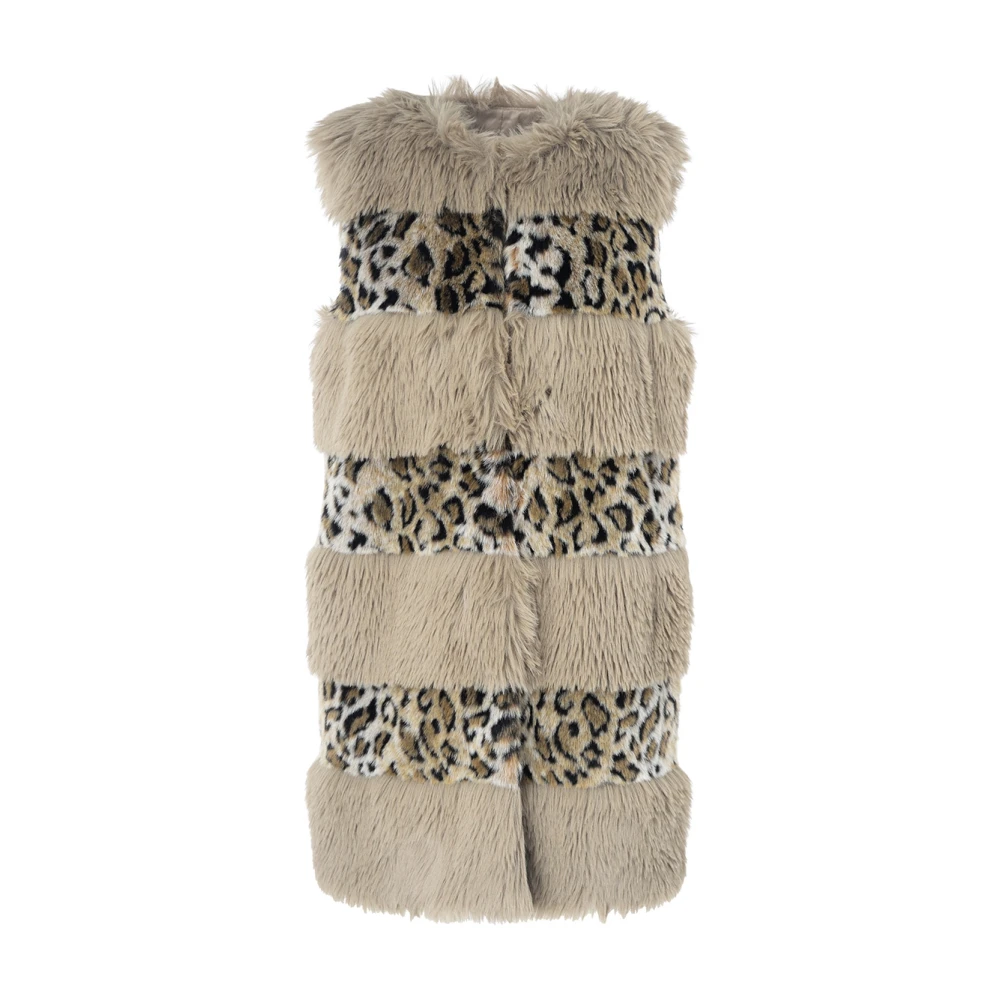 Twinset Dierenprint Vest Beige Dames