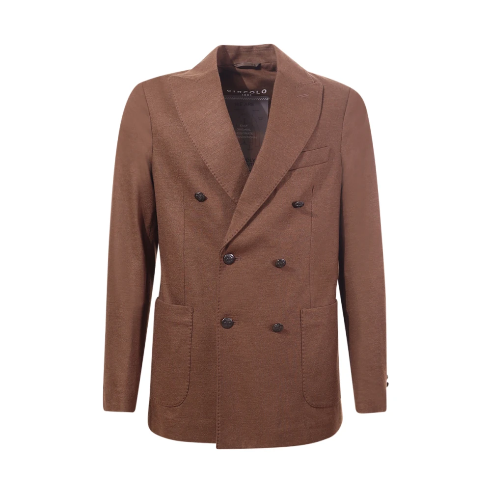 Circolo 1901 Peak Lapel Wol Kasjmier Jas Argan Brown Heren