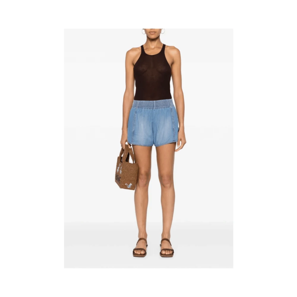 Ermanno Scervino Lichtblauwe Chambray Mini Shorts Blue Dames