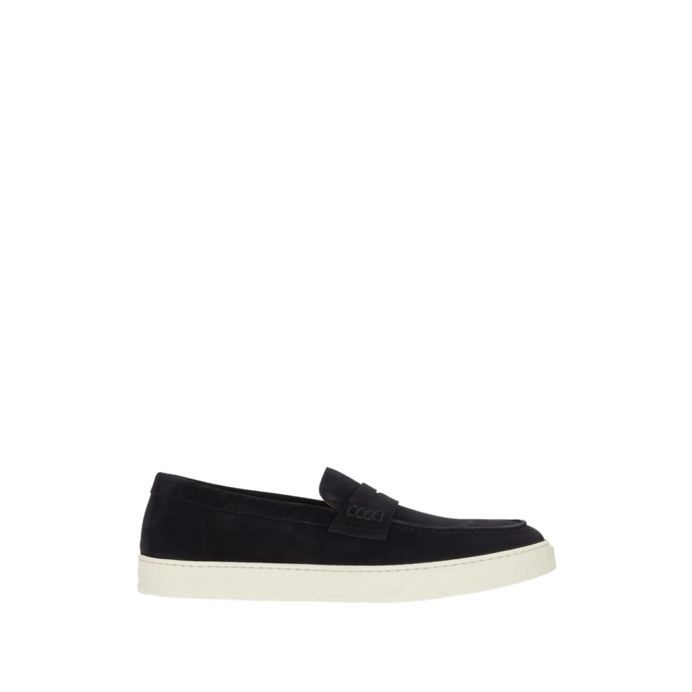 Doucal's Blue Loafers, Male, 7 Uk, Suede Loafer