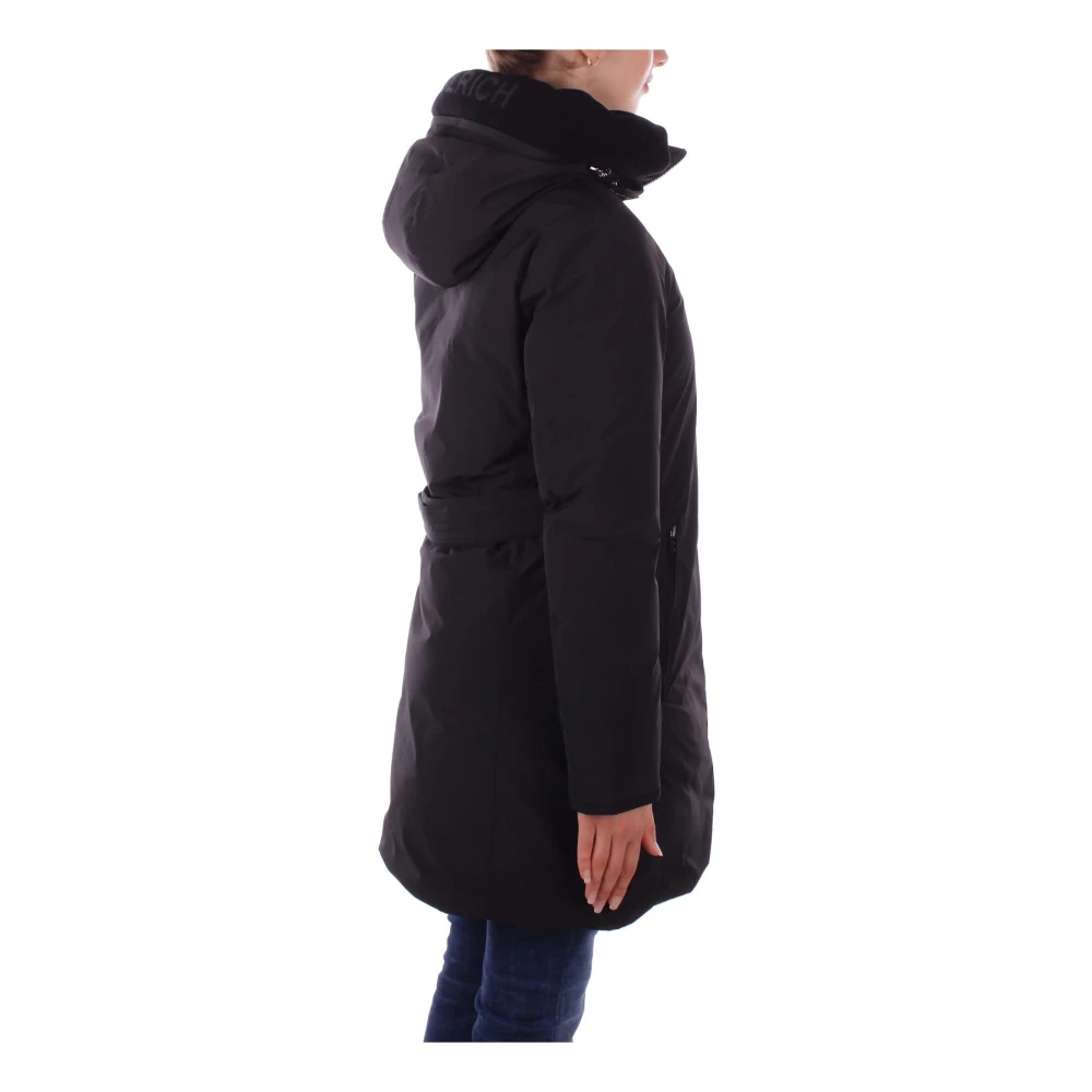 Woolrich Zwarte Jassen met Logokraag Black Dames