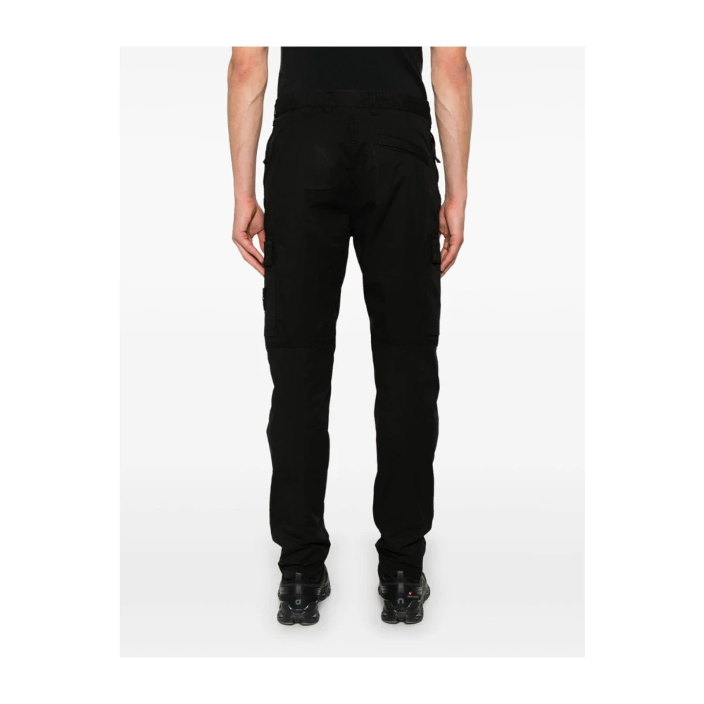 Stone Island Zwarte Cargo Broek Slim Fit Black Heren