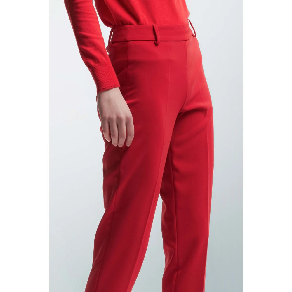 Kocca Stijlvolle Cropped Broek met Zakken Red Dames