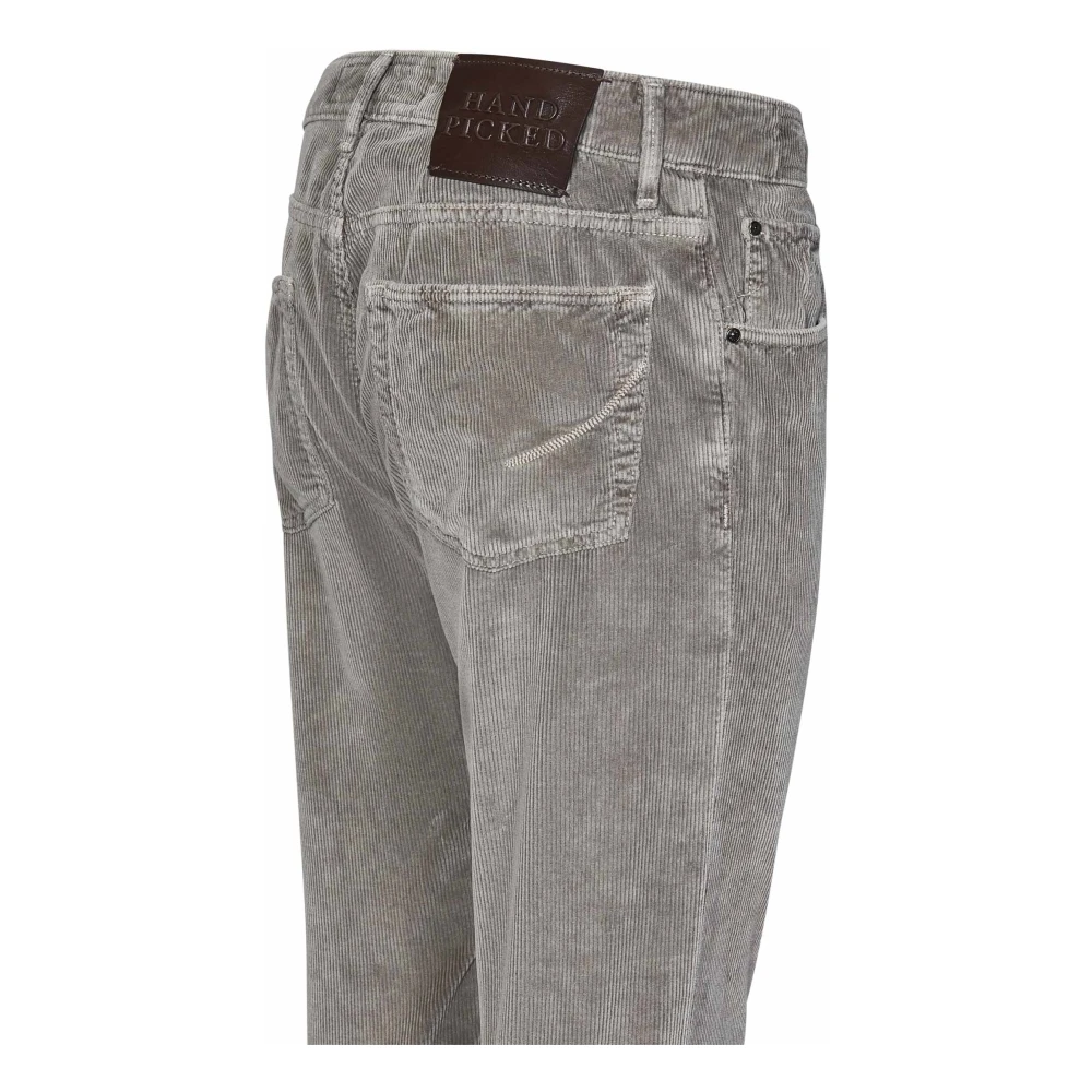 Hand Picked Beige Corduroy Slim-Fit Broek Beige Heren