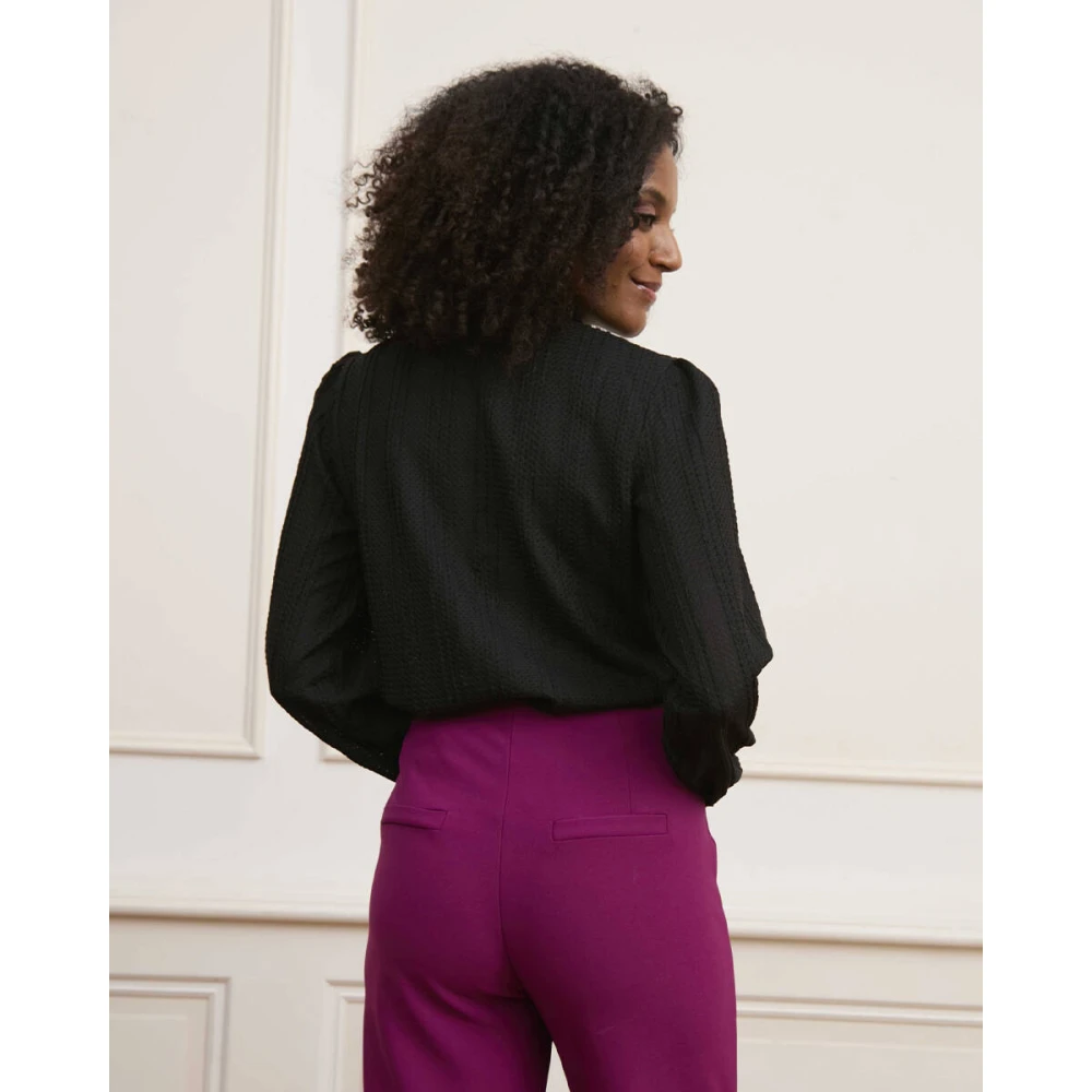Lofty Manner Sadie Lange Mouw Top Black Dames