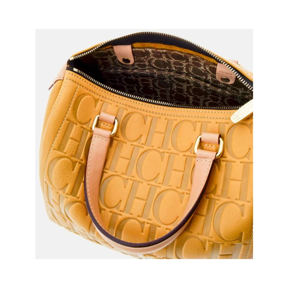 Carolina Herrera Andy 7 Tatuado Mimosa Leren Tas Yellow Dames