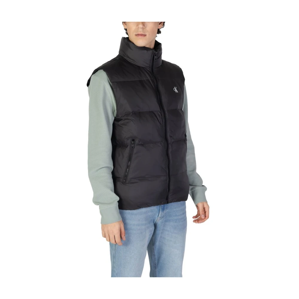 Calvin Klein Jeans Zwarte Polyamide Jas Herfst Winter Collectie Black Heren