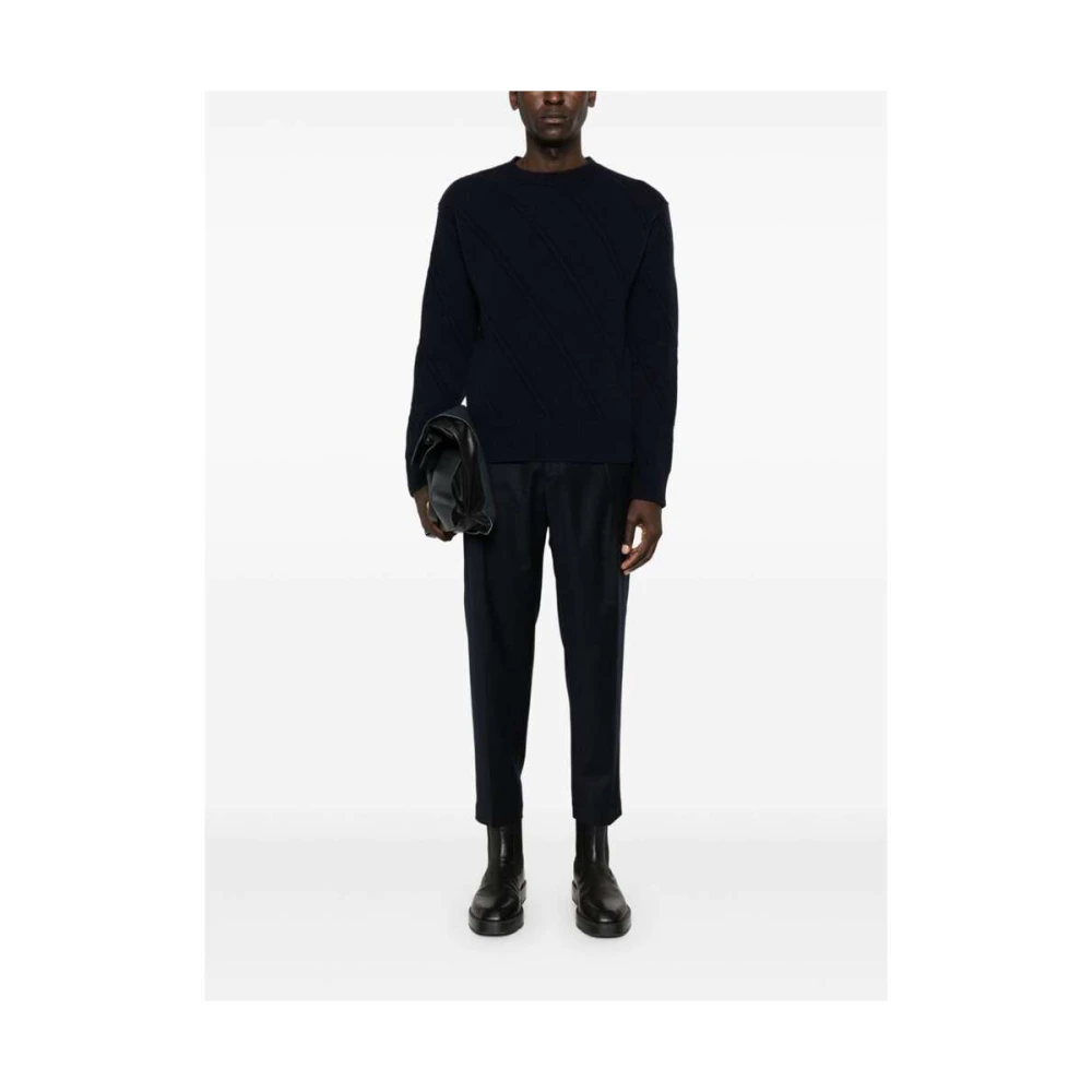 Briglia Navy Blauwe Wollen Broek Blue Heren