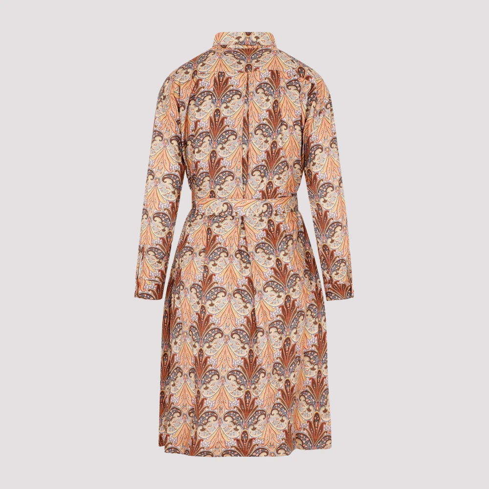 ETRO Bruine Bedrukte Overhemdjurk Aw23 Multicolor Dames